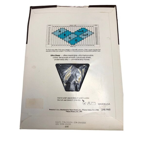 Vintage Hanes Ultra Sheer Pantyhose Sz C Tummy Control Sandalfoot Silver Smoke - Picture 3 of 4